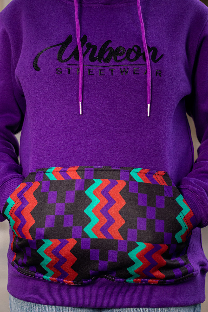 Women Kente Hoodie in Deep Purple