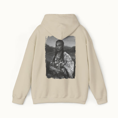 Mama Lisa Monochrome Heavy Blend™ Hoodie Back Print