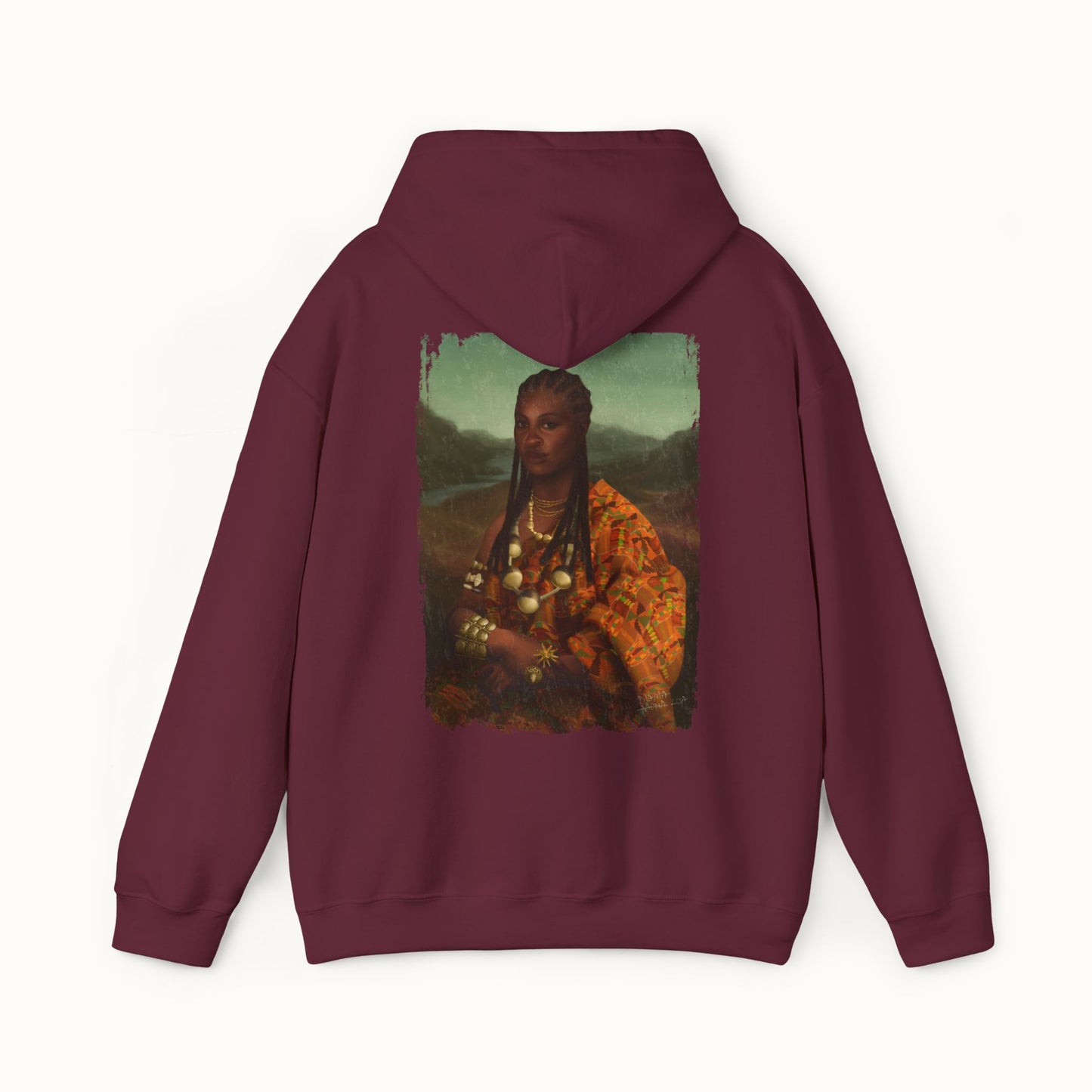 Mama Lisa Colored Heavy Blend™ Hoodie Back Print