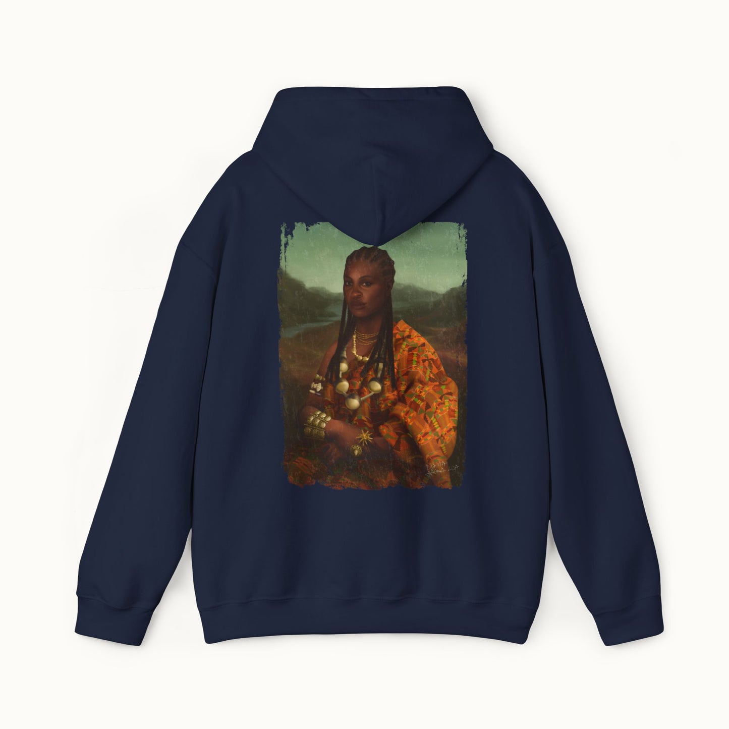 Mama Lisa Colored Heavy Blend™ Hoodie Back Print