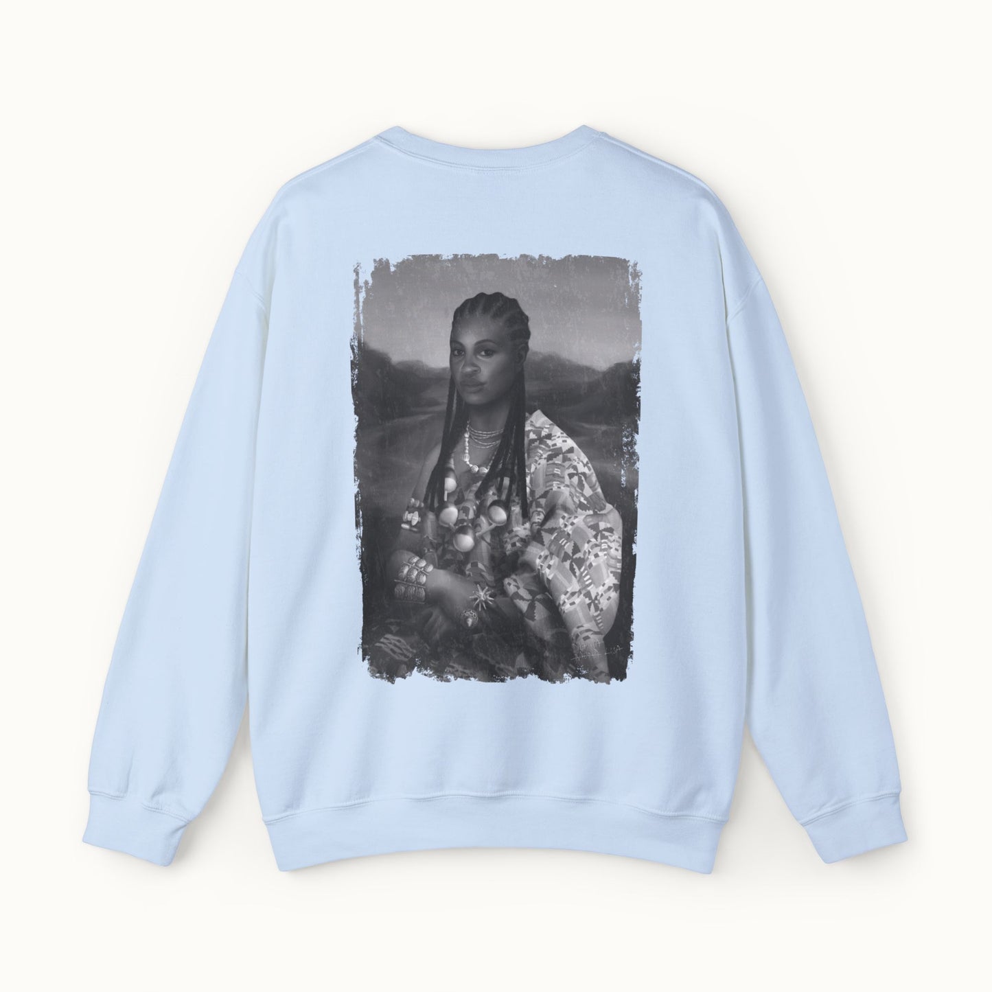 Mama Lisa Monochrome Heavy Blend™ Sweatshirt Back Print