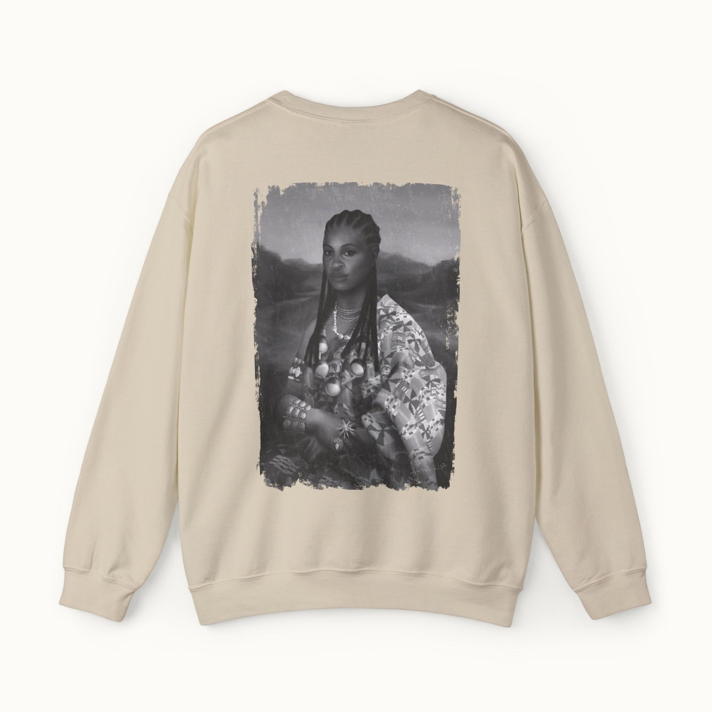 Mama Lisa Monochrome Heavy Blend™ Sweatshirt Back Print