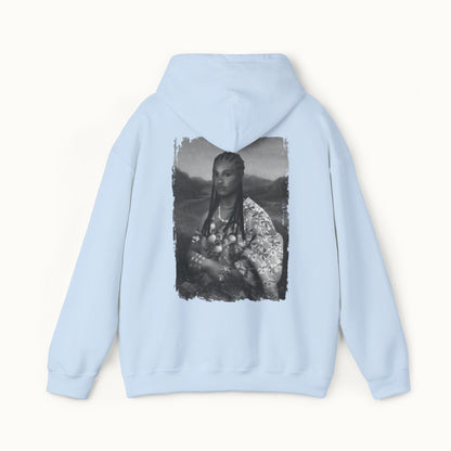 Mama Lisa Monochrome Heavy Blend™ Hoodie Back Print