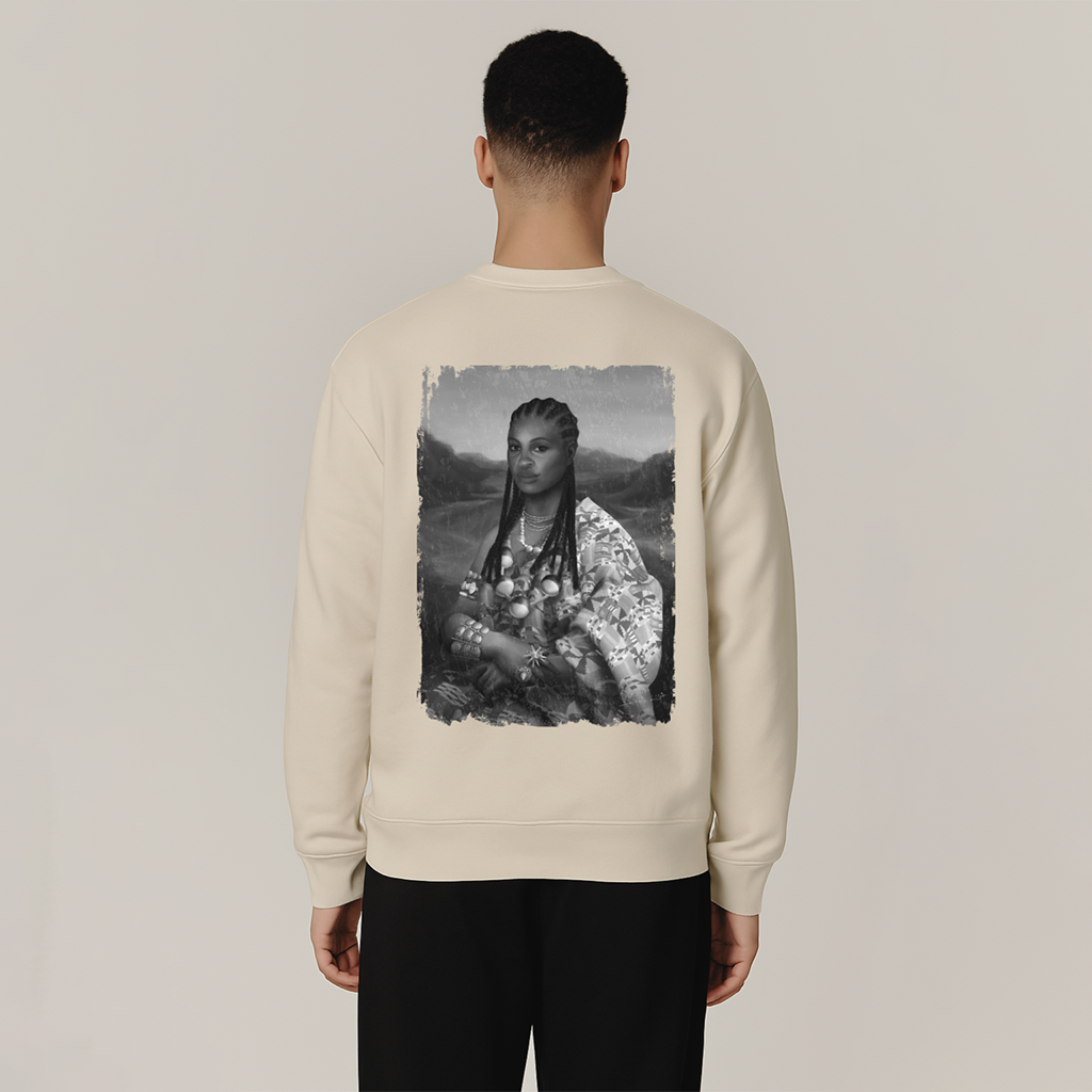 Mama Lisa Monochrome Heavy Blend™ Sweatshirt Back Print