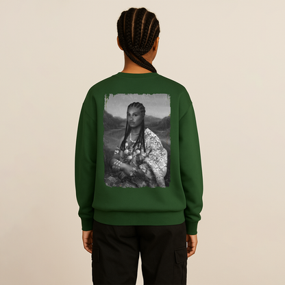Mama Lisa Monochrome Heavy Blend™ Sweatshirt Back Print