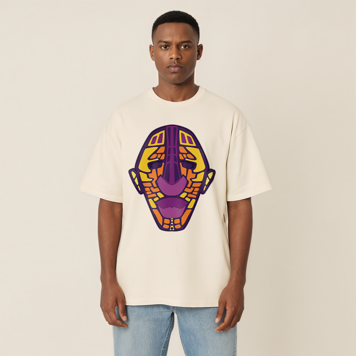 Adinkra Mask Pt.1 Heavy Oversized Tee
