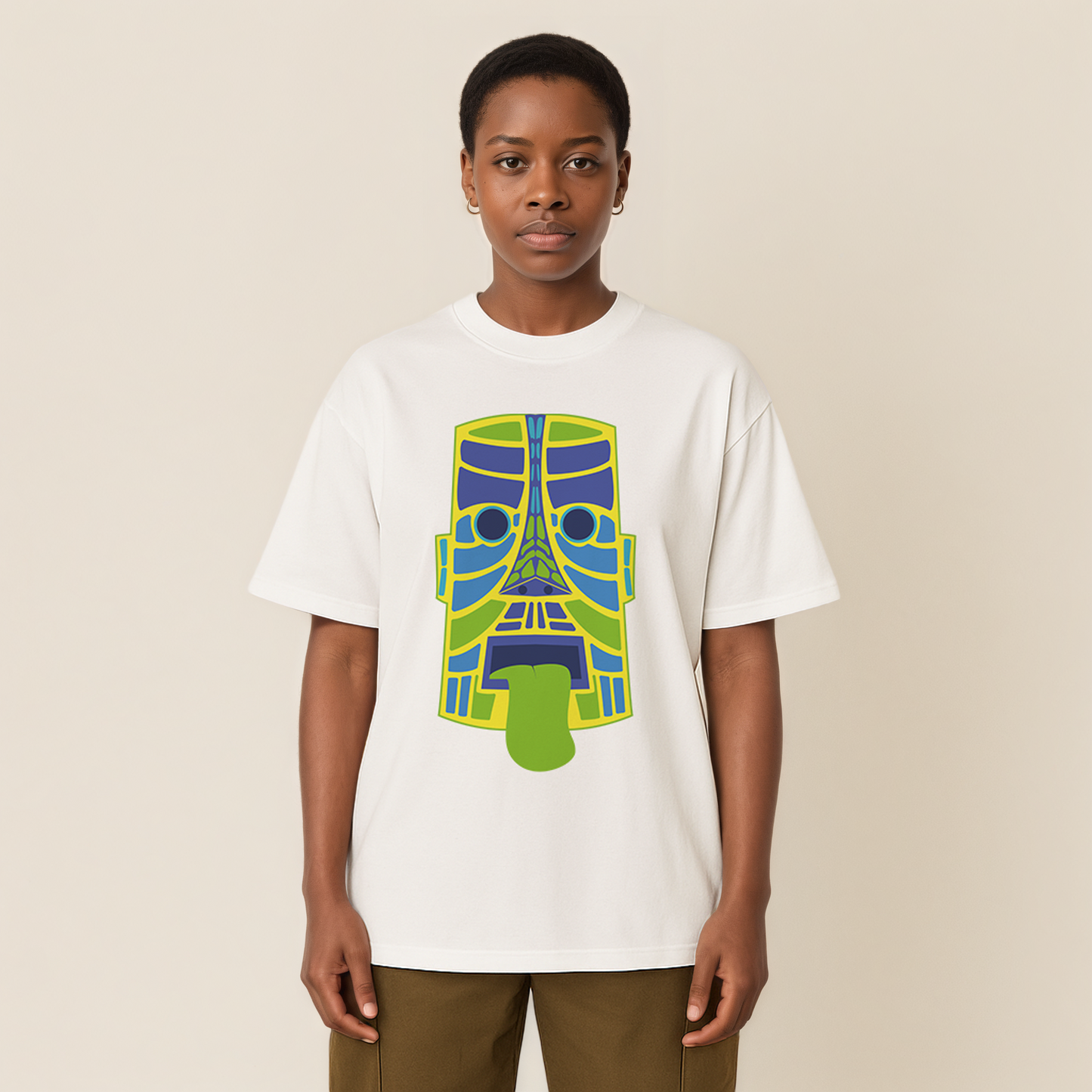 Adinkra Mask Pt.2 Heavy Oversized Tee