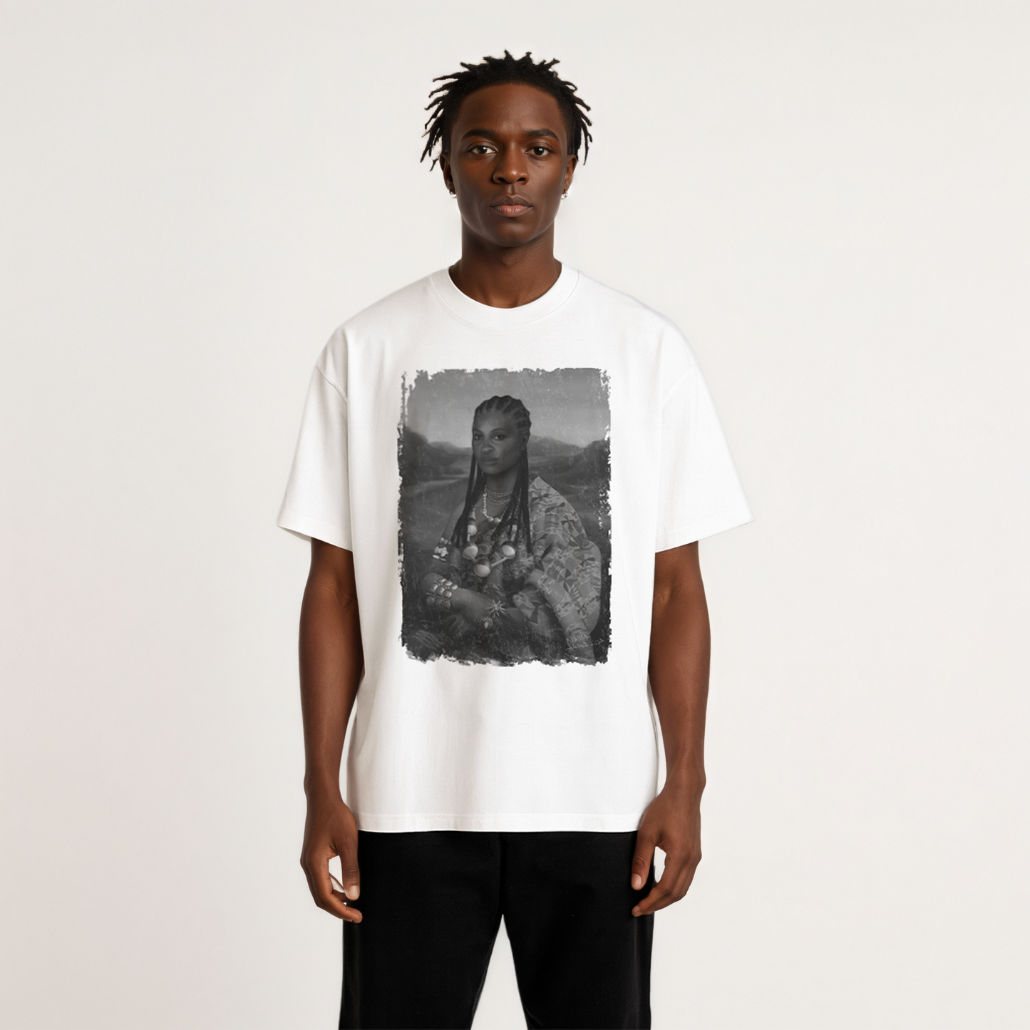 Mama Lisa Monochrome Heavy Oversized Tee
