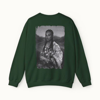 Mama Lisa Monochrome Heavy Blend™ Sweatshirt Back Print