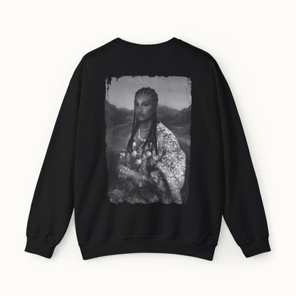 Mama Lisa Monochrome Heavy Blend™ Sweatshirt Back Print