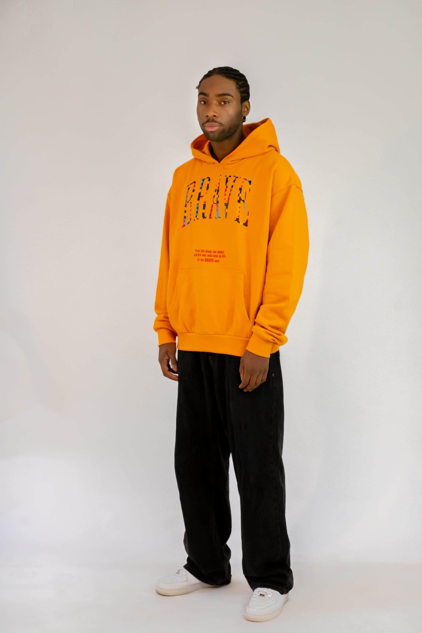 Brave Oversized Hoodie Men in Deep Orange – Urbeon