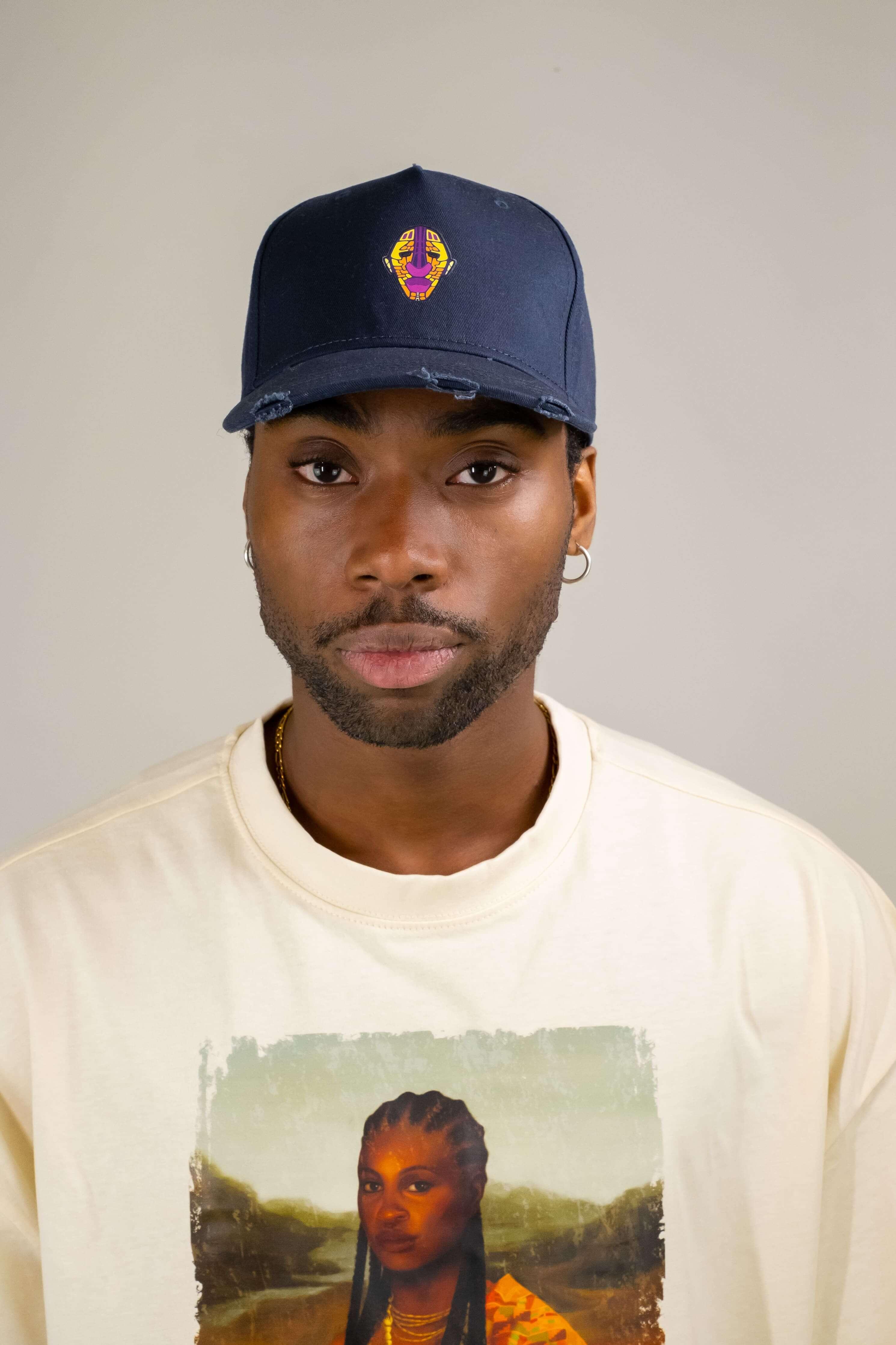 Sue Adinkra Cargo Cap Men in Navy – Urbeon