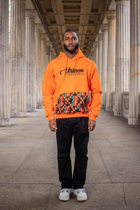 Herren Kente Hoodie in Orange