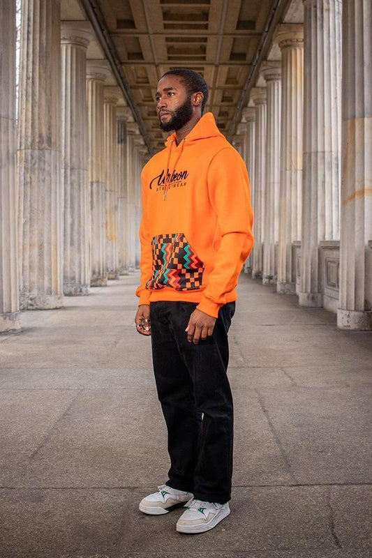 Men Kente Hoodie in Sunflower Orange