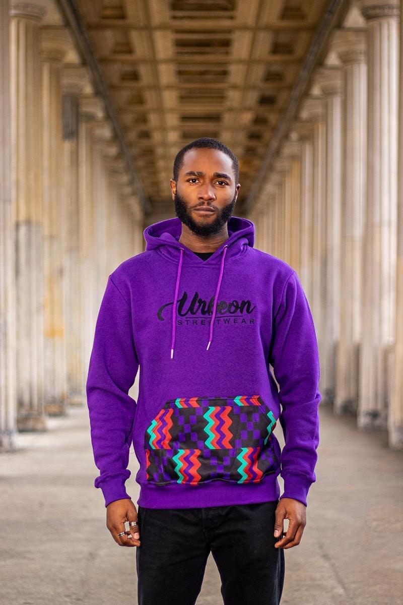 Men Kente Hoodie in Deep Purple – Urbeon