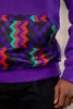 Men Kente Hoodie in Deep Purple