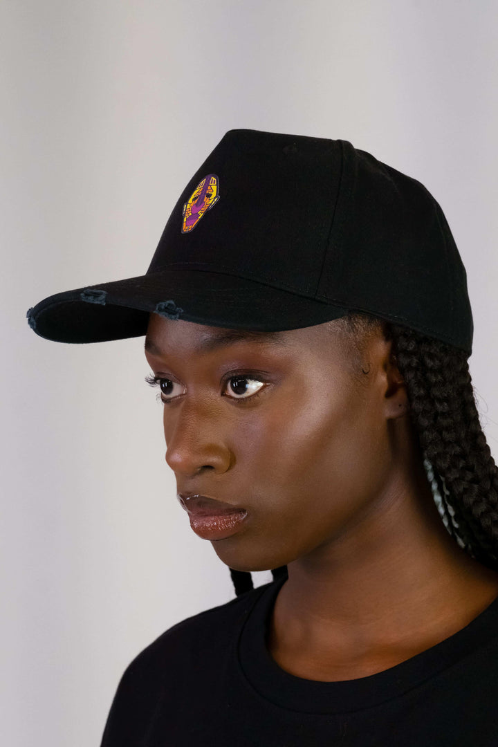 Sue Adinkra Cargo Cap Damen in Schwarz