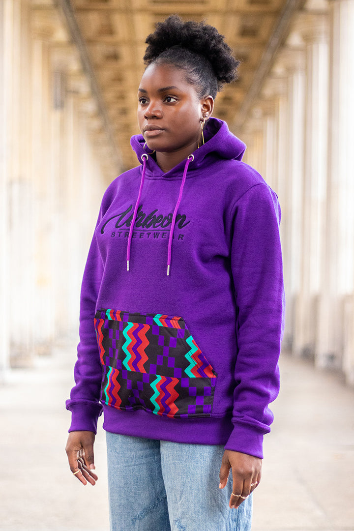 Damen Kente Hoodie in Lila