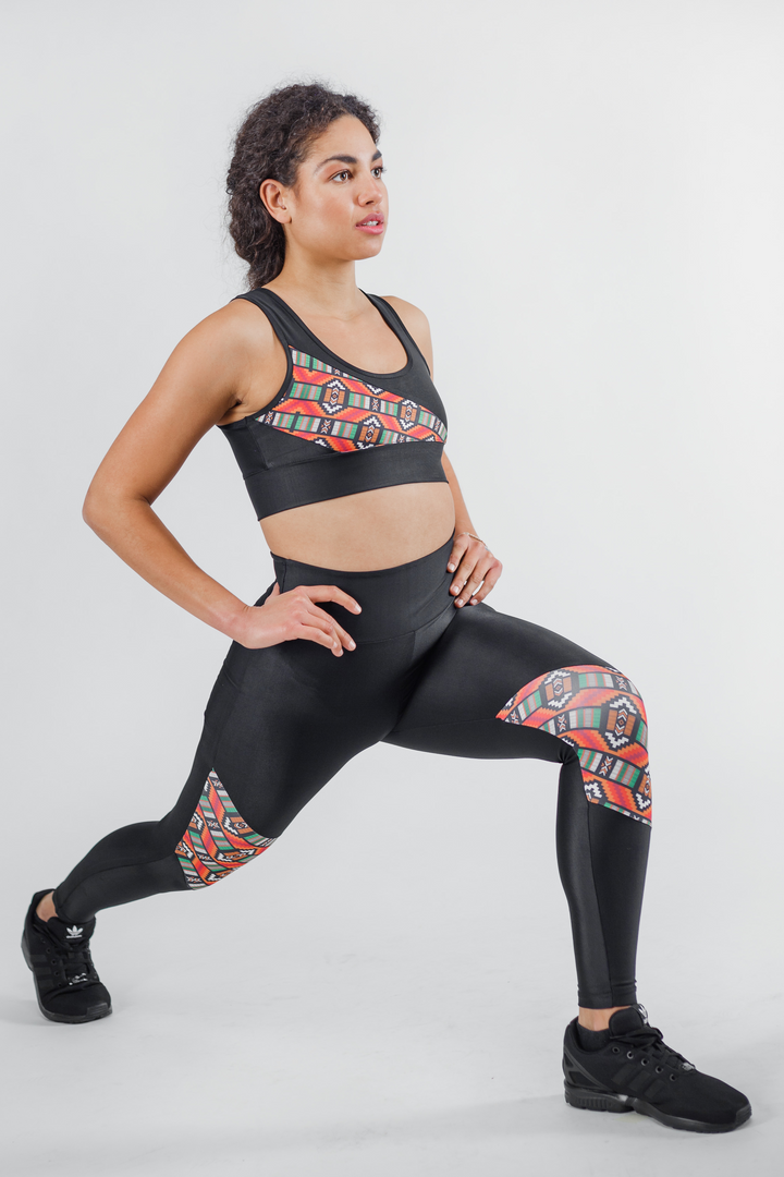 Bogolan Nicht durchsichtige Sport Leggings und BH